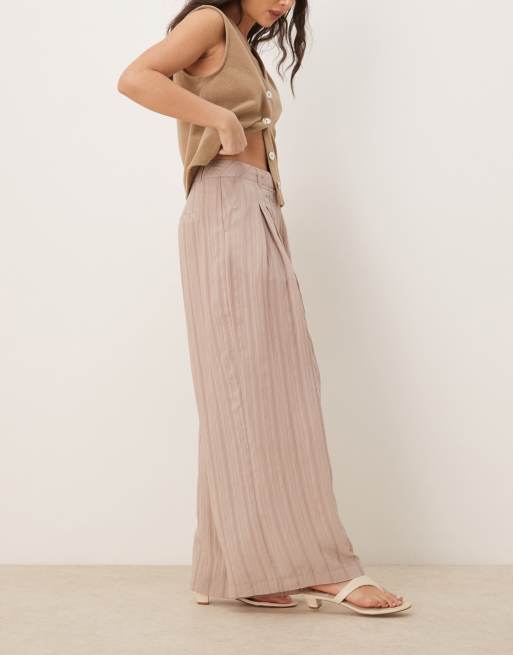 Pantalones color piedra con rayas a tono de pernera ancha de ASOS DESIGN, 3 de 5