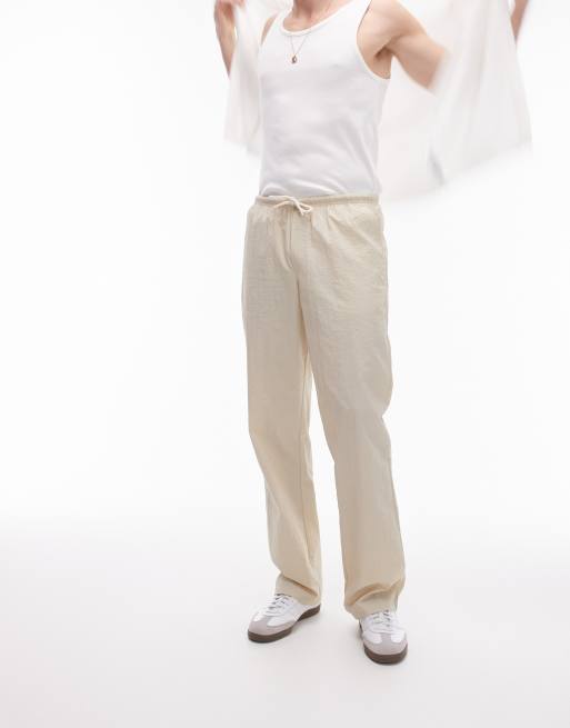 Pantalones color piedra de corte recto de Topman