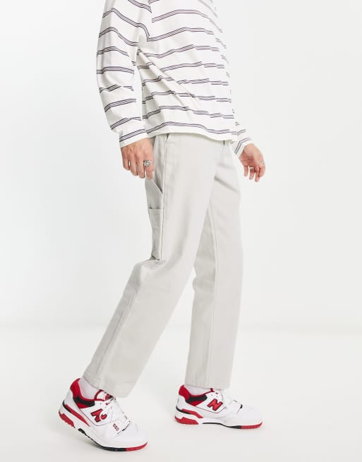 Pantalones color piedra estilo carpintero de New Look