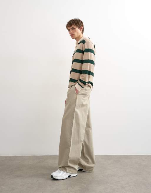 Pantalones color piedra holgados con pinzas de Topman, 4 de 5