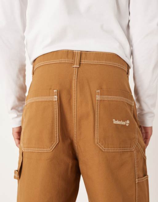 Pantalones color trigo oscuro de estilo carpintero de lona lavada Duck de Timberland, 5 de 5