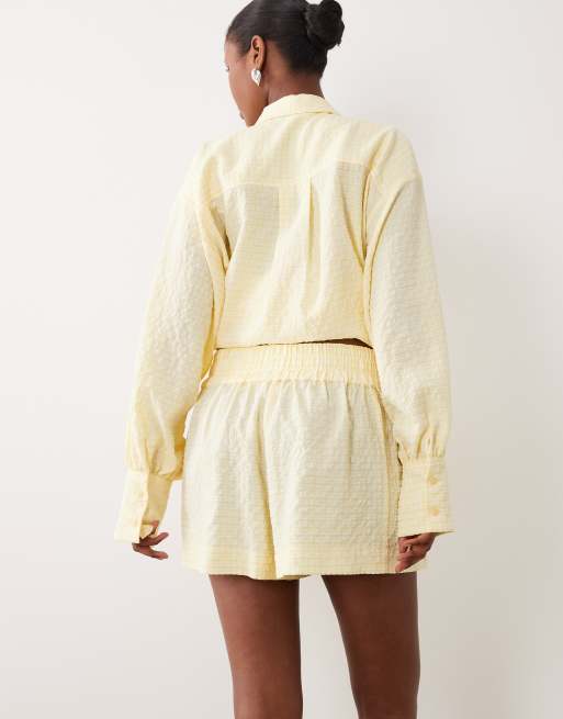 Pantalones cortos a cuadros vichy amarillos sin cierres de ASOS DESIGN, 5 de 5