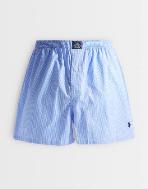 Pantalones cortos a cuadros vichy azule claro estilo bóxer de Polo Ralph Lauren - view 1
