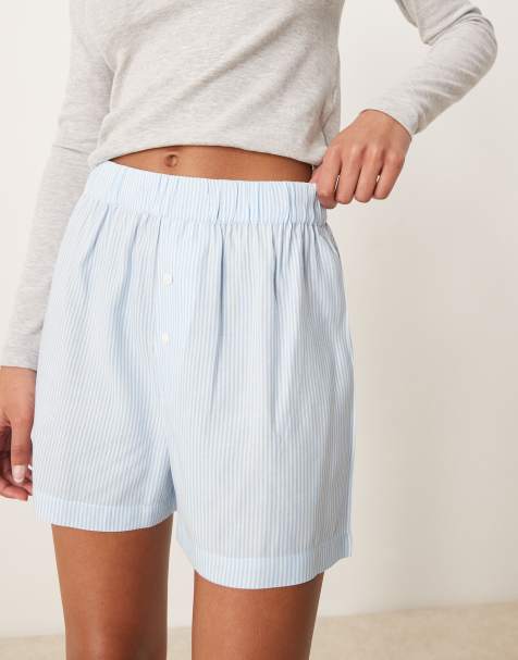 Pantalones cortos a rayas azules estilo bóxer de Luna - view 1