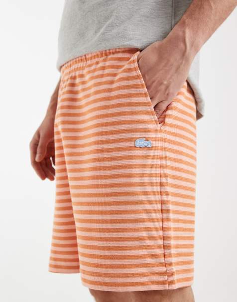 Pantalones cortos a rayas naranjas en contraste de Lacoste - view 1