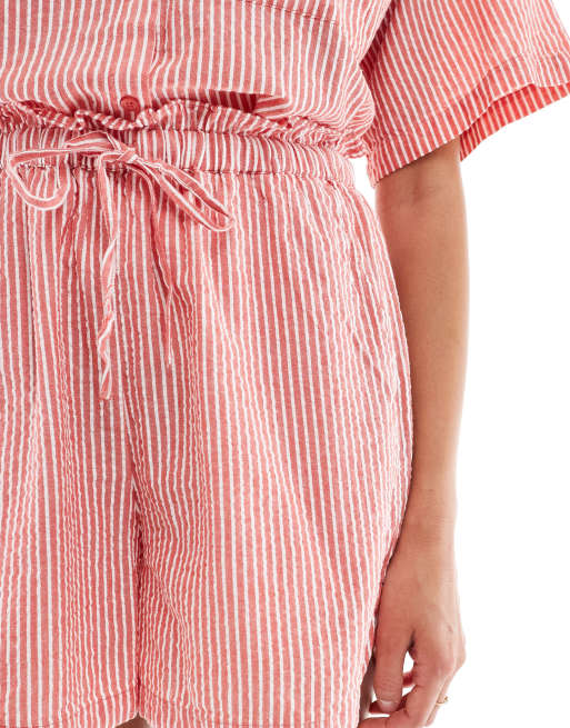 Pantalones cortos a rayas rojas de sirsaca de JJXX (parte de un conjunto), 4 de 5