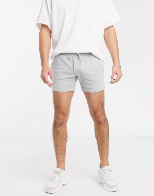 Pantalones cortos ajustados de punto con estilo más corto en gris marga de ASOS DESIGN