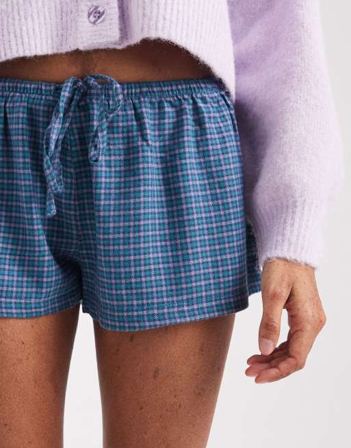 Pantalones cortos azul acero a cuadros de corte girlfriend de Cotton On, 5 de 5
