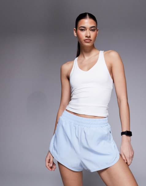 Pantalones cortos azul hielo para correr con bolsillos con cremallera de tejido liso Icon de 4505 - view 1