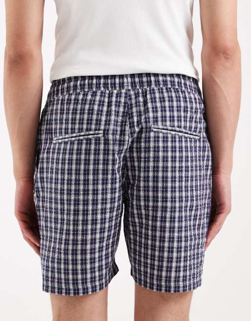 Pantalones cortos azul marino a cuadros de corte cómodo Slade de Redefined Rebel (parte de un conjunto) , 5 de 5