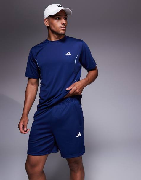Pantalones cortos azul marino básicos de tejido liso de adidas Training Essentials - view 1
