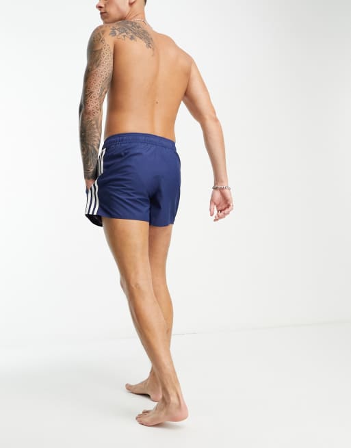 Pantalones cortos azul marino con 3 rayas de adidas Swim, 3 de 3