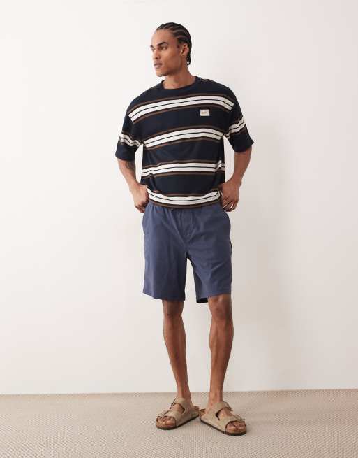 Pantalones cortos azul marino con cordón ajustable de mezcla de lino de Jack & Jones, 2 de 5