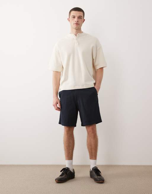 Pantalones cortos azul marino con cordón ajustable de mezcla de lino de Jack & Jones, 2 de 5