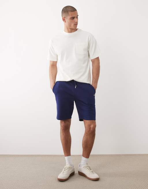 Pantalones cortos azul marino con logo de escudo de tejido de sudadera de GANT, 2 de 5