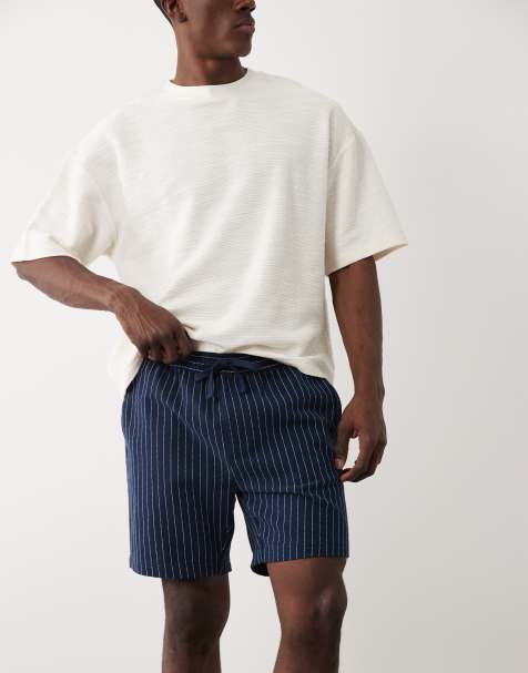 Pantalones cortos azul marino con raya diplomática de Threadbare - view 1