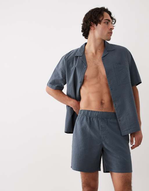 Pantalones cortos azul marino de largo medio de sirsaca de ASOS DESIGN (parte de un conjunto), 3 de 5