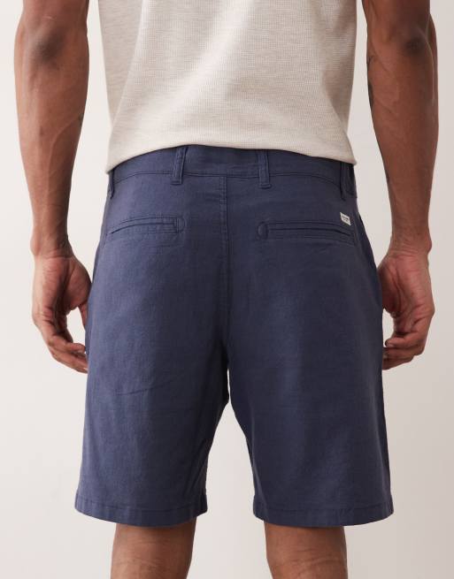 Pantalones cortos azul marino de mezcla de lino de Jack & Jones, 4 de 5