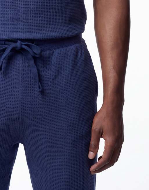 Pantalones cortos azul marino de punto gofrado de ONLY & SONS (parte de un conjunto), 5 de 5