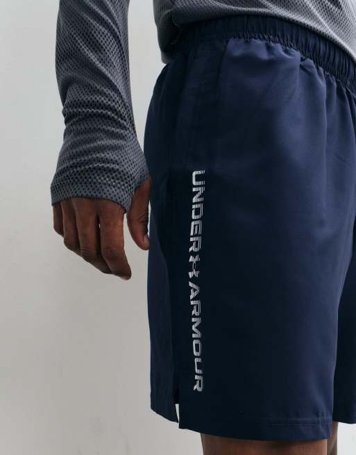 Pantalones cortos azul marino medianoche Tech Wordmark de Under Armour, 3 de 5
