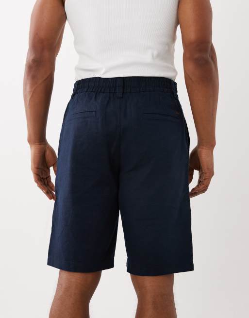 Pantalones cortos azul oscuro de mezcla de lino de Hugo Boss, 5 de 5