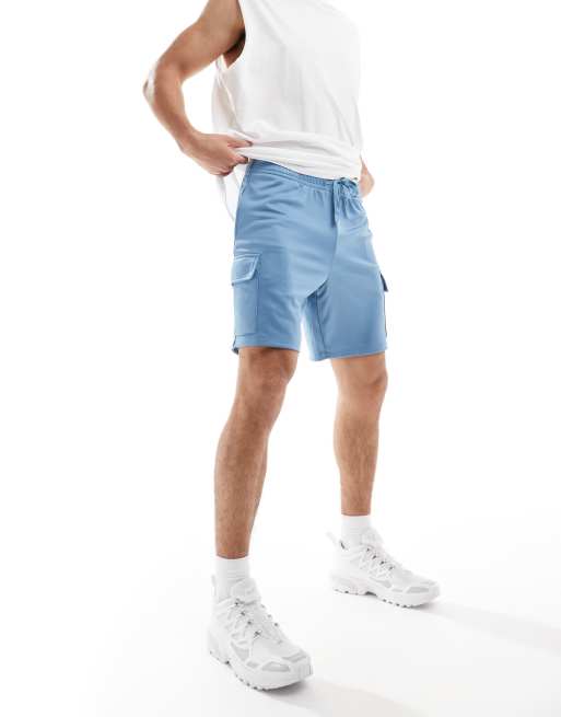 Pantalones cortos azul pizarra cargo de malla deportiva de 4505 , 4 de 5