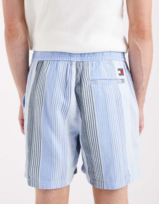 Pantalones cortos azules a rayas de tejido texturizado de Tommy Jeans (parte de un conjunto), 5 de 5