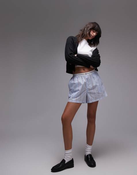 Pantalones cortos azules a rayas estilo bóxer de popelina de Tommy Hilfiger - view 1
