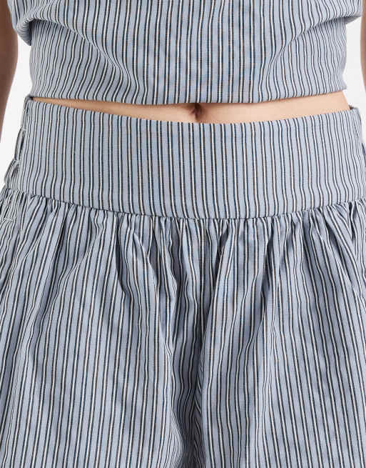 Pantalones cortos azules a rayas sin cierres de ASOS DESIGN, 3 de 5