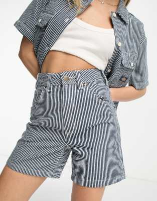 Pantalones cortos azules con estampado milrayas de Dickies (parte de un conjunto)