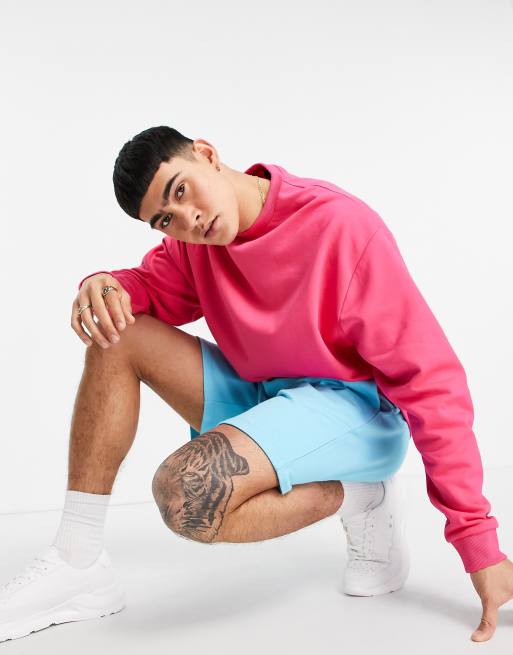 Pantalones cortos azules extragrandes de punto de ASOS DESIGN (parte de un conjunto)