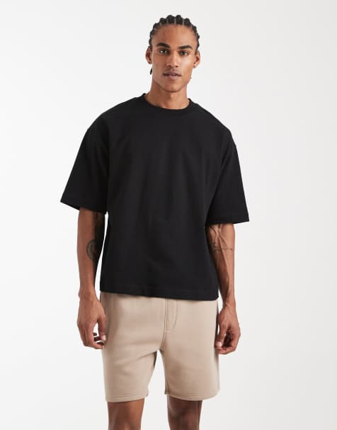 Pantalones cortos beis básicos de largo medio y corte slim de punto liso Essentials de ASOS DESIGN - view 1