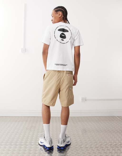 Pantalones cortos beis con logo de tejido liso de Aape by A Bathing Ape , 4 de 5