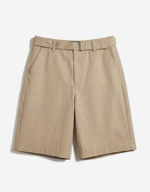 Pantalones cortos beis de corte alargado de ASOS DESIGN (parte de un conjunto), 6 de 12
