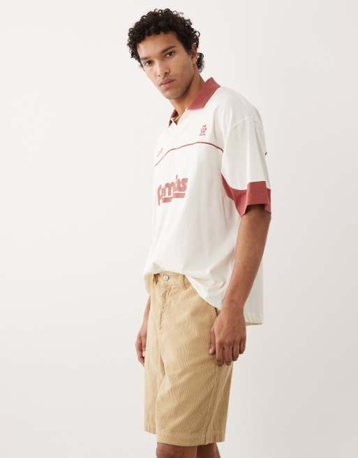 Pantalones cortos beis de corte alargado de pana de ASOS DESIGN, 3 de 5