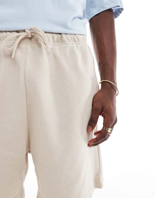 Pantalones cortos beis de corte suelto de tejido de sudadera de Jack & Jones, 3 de 5