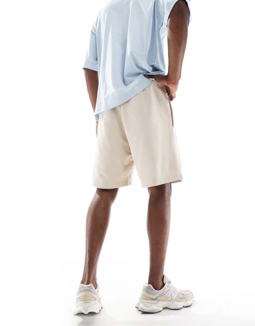 Pantalones cortos beis de corte suelto de tejido de sudadera de Jack & Jones, 5 de 5