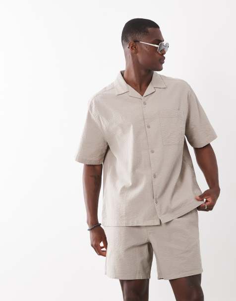 Pantalones cortos beis de largo medio de sirsaca de ASOS DESIGN (parte de un conjunto) - view 1