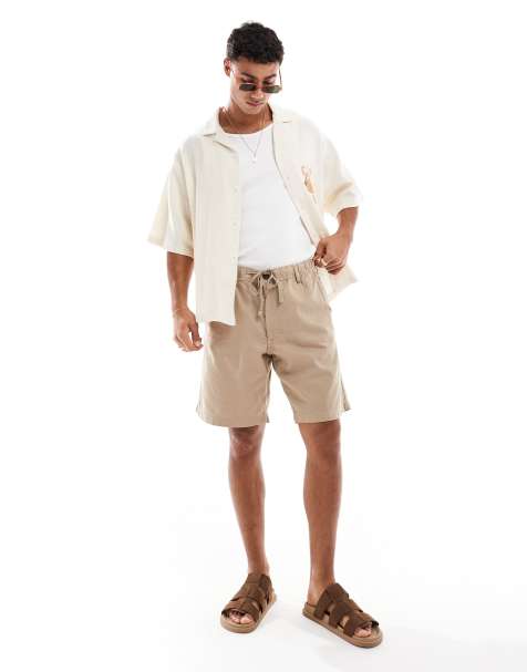 Pantalones cortos beis de mezcla de lino de Jack & Jones - view 1