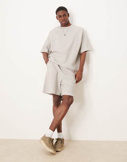 Pantalones cortos beis de punto gofrado texturizado de ASOS DESIGN