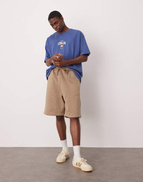 Pantalones cortos beis extragrandes de tejido grueso de 400 g/m2 premium de ASOS DESIGN - view 1