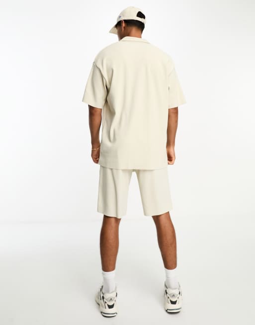 Pantalones cortos beis plisados de Jack & Jones Originals (parte de un conjunto), 3 de 4