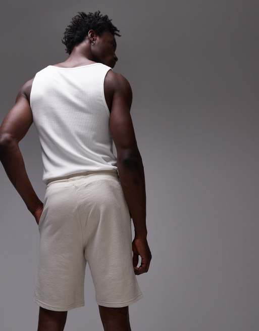 Pantalones cortos blanco hueso con logo de punto de Tommy Hilfiger, 3 de 5