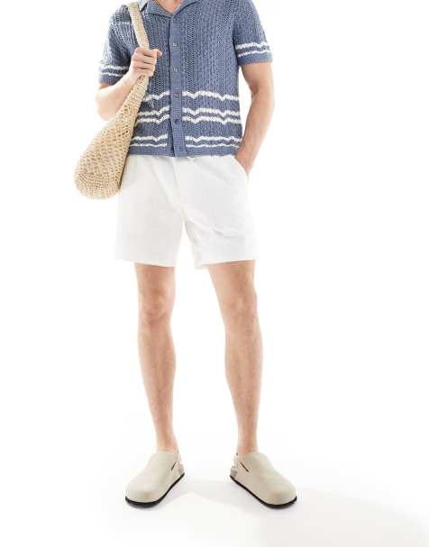 Pantalones cortos blancos con diseño estampado y cordón ajustable de Hollister - view 1