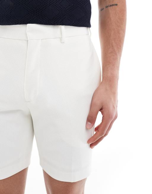 Pantalones cortos blancos con textura de punto de arroz de River Island, 5 de 5
