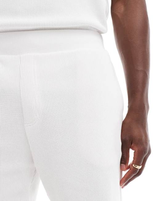 Pantalones cortos blancos de punto acanalado de Only & Sons (parte de un conjunto), 3 de 5