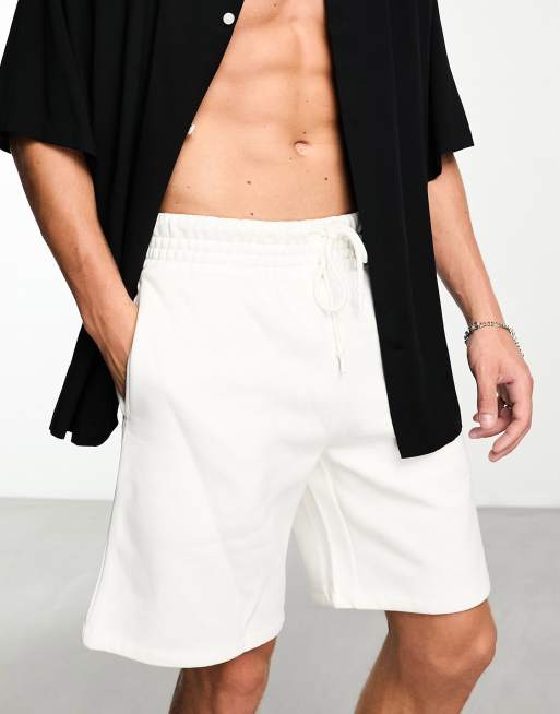 Pantalones cortos blancos extragrandes de punto grueso de ASOS DESIGN