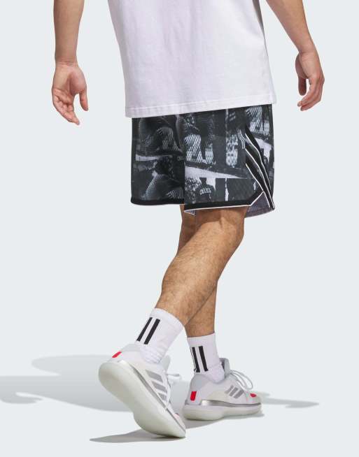 Pantalones cortos blancos y negros adidas Crazy Lite AOP de adidas Performance, 2 de 4