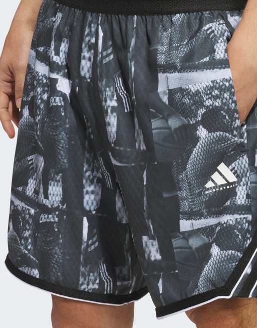Pantalones cortos blancos y negros adidas Crazy Lite AOP de adidas Performance, 3 de 4