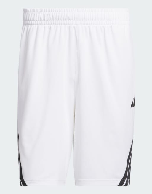 Pantalones cortos blancos y negros de estilo baloncesto con 3 rayas Legends de adidas Performance